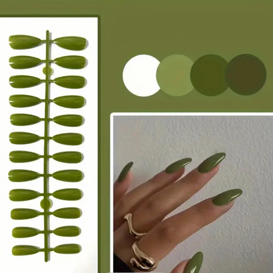 5 Pack Green Press-On Nails