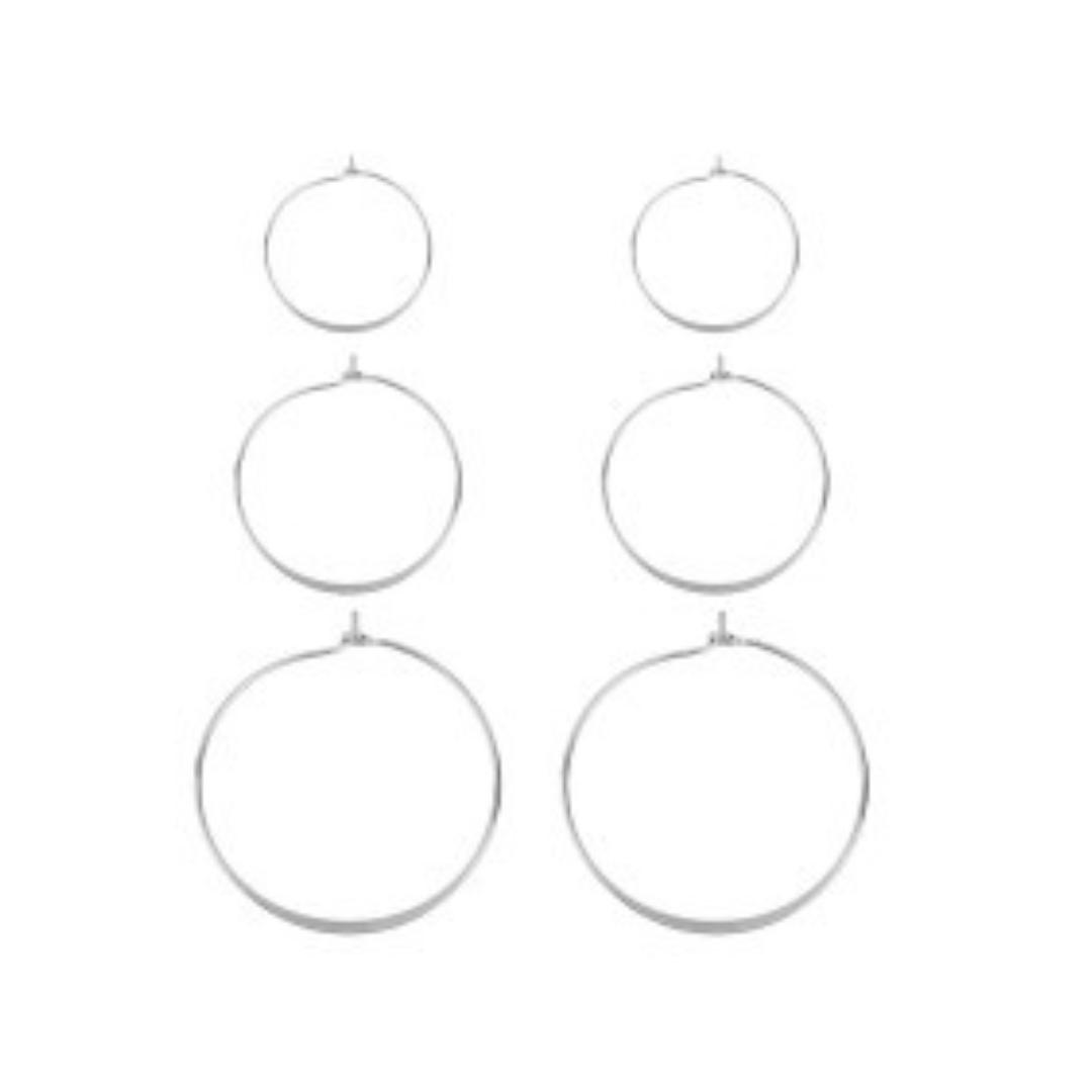 3 pair hoop earrings